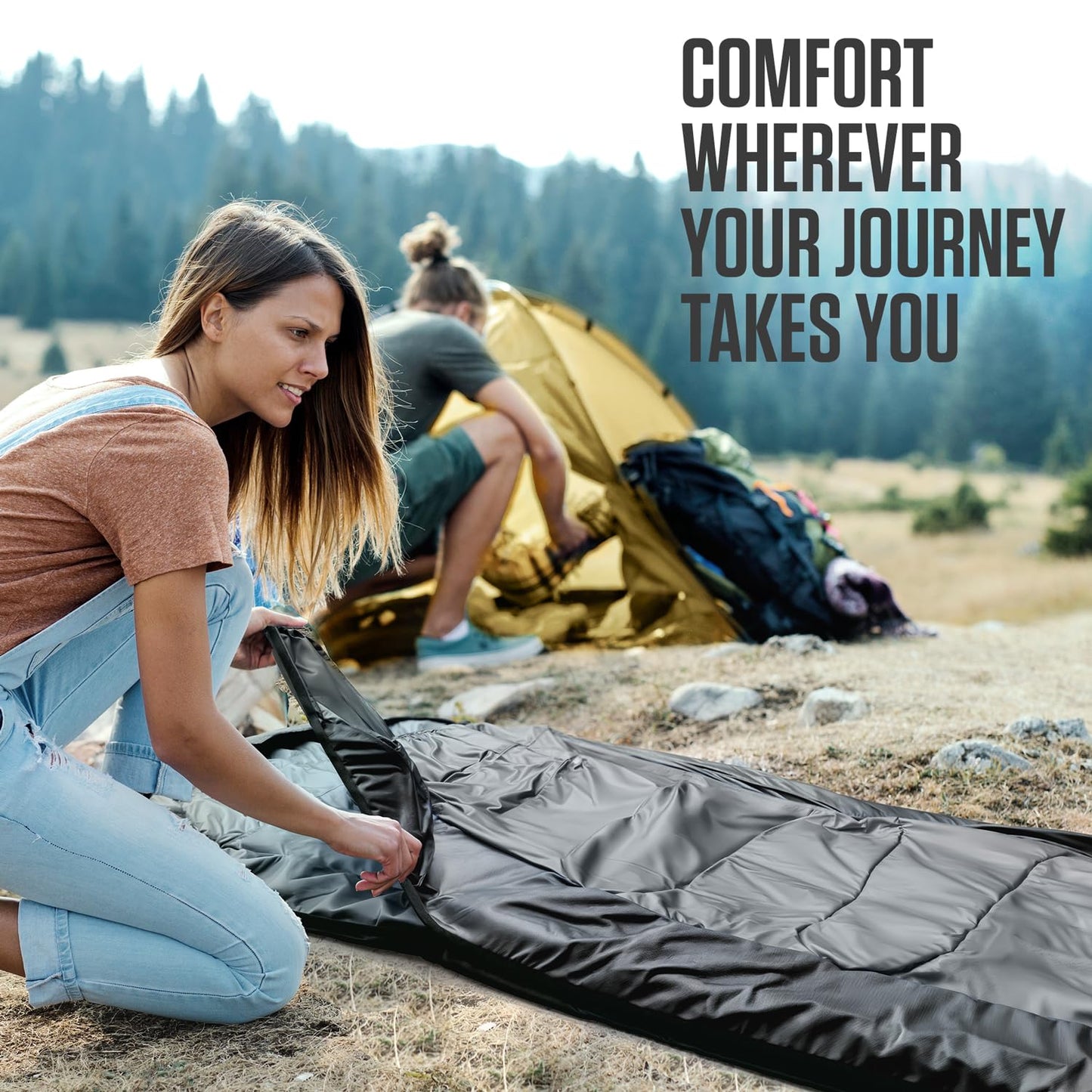 3-Season XXL Long (7'6") Backpacking Sleeping Bag: 30º+ Rated