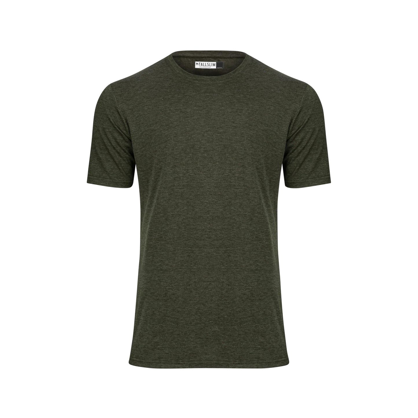 TallSlim Men's Tall Slim-Fit Short Sleeve Crewneck T-Shirt - Extra Long, Slim Fit, Preshrunk Easy Care, Olive, Large
