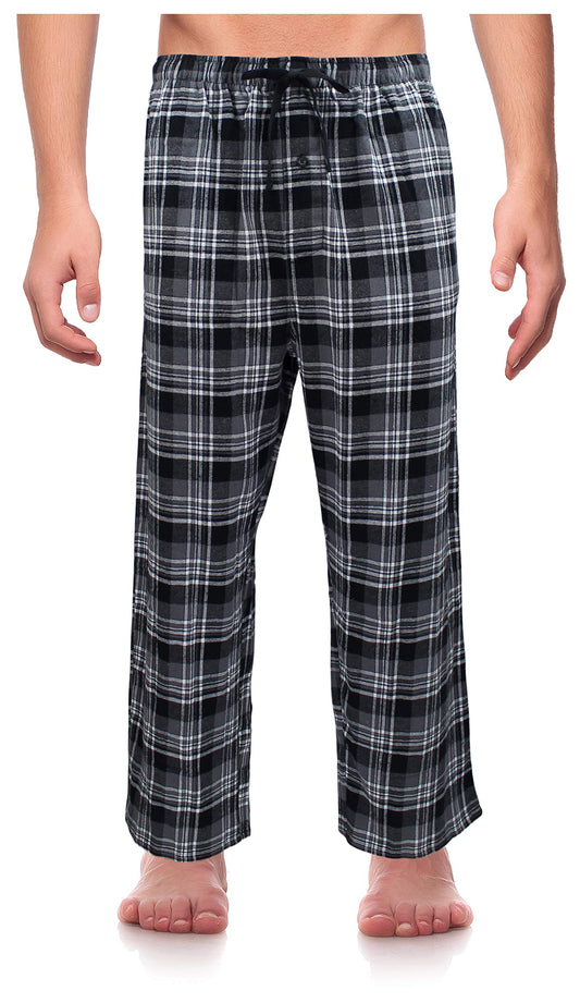Casual Trends Classical Sleepwear Men’s 100% Cotton Flannel Pajama Pants, Size X-Large Tall Black