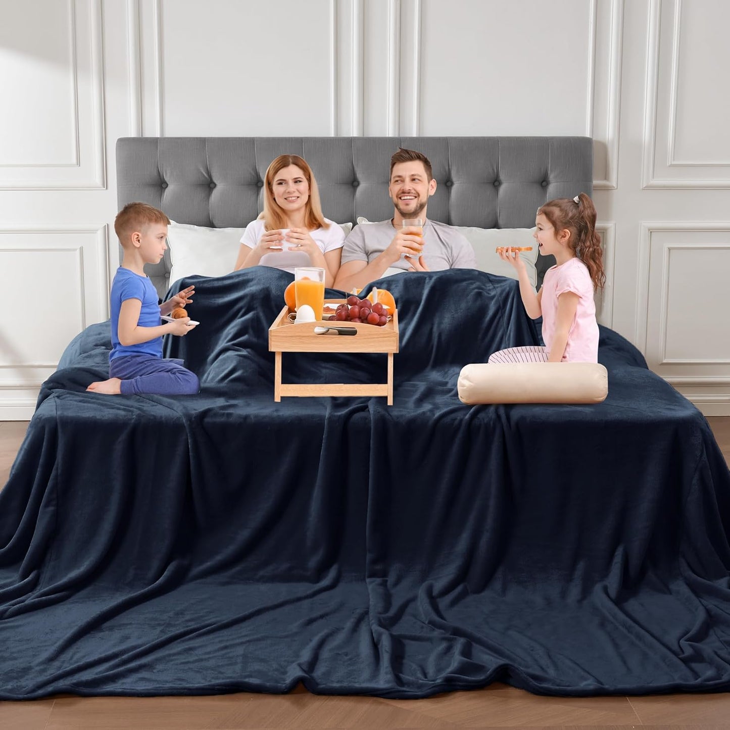 Edenleaf Oversized Blanket 120x120 Inches, Giant Huge Companion for Bed, Sofa,Travel and Camping, Extra Large Big Soft Blanket Fits The Whole Family and Outdoors, Dark Grey 10'x10'