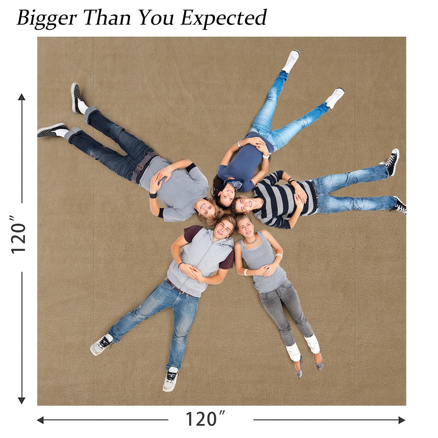 Edenleaf Big Oversized Soft Blanket, Giant Fleece Companion 120x120, California King Warm Blanket for Whole Family, Bed, Sofa, Couch, Travel, Camping 120x120 Brown