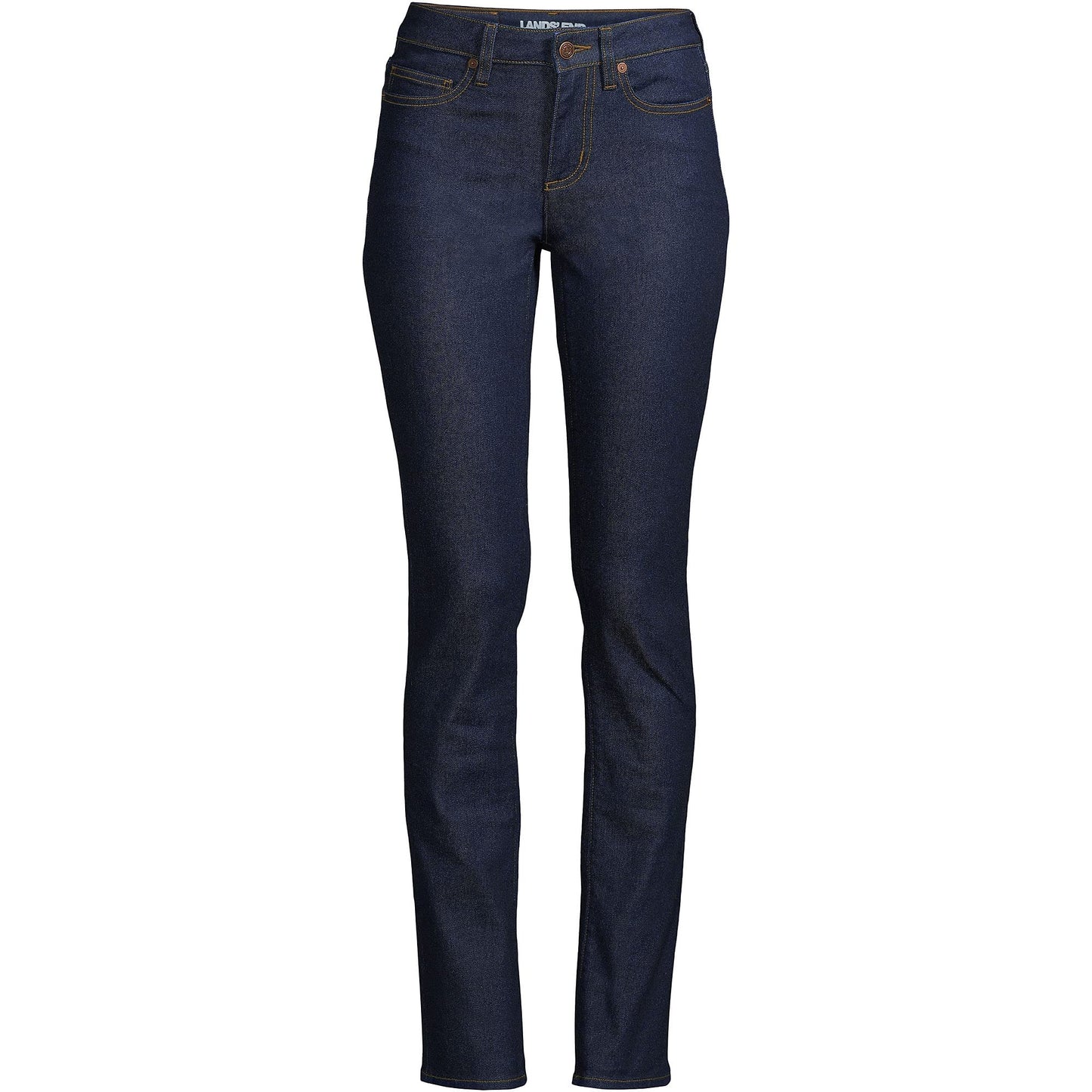 Lands' End Womens MR Straight Leg Blue Jeans-Recover Denim River Rinse Tall 10 34