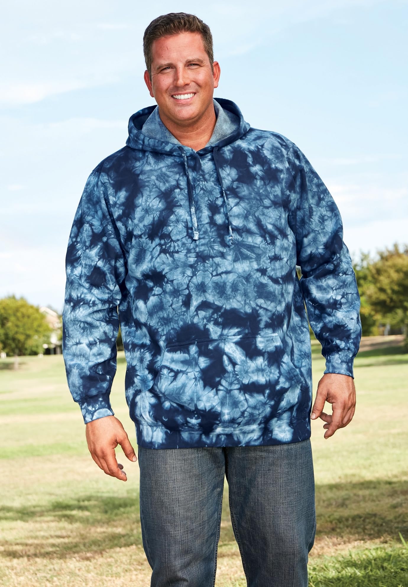 KingSize Men's Big & Tall Fleece Pullover Hoodie - 4XL, Heather Charcoal