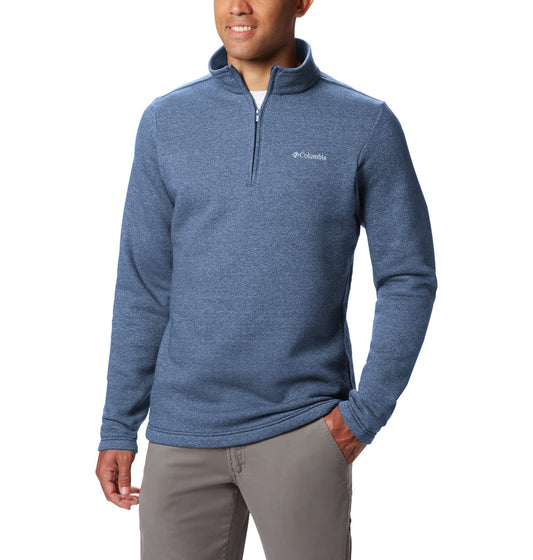 Columbia Men's Great Hart Mountain III Half Zip, Bluestone Heather, Large Tall