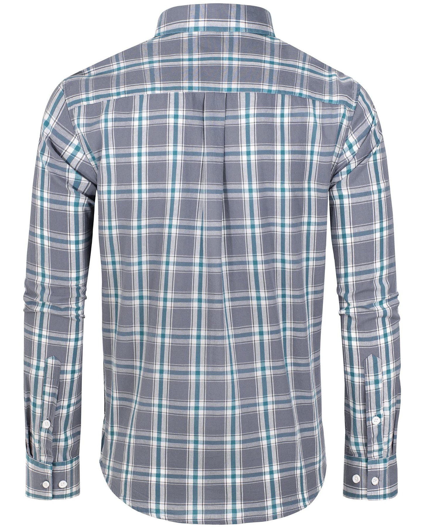 Alimens & Gentle Men's Plaid Button Down Shirts Cotton Long Sleeve Dress Shirts Regular Fit Gingham Shirts