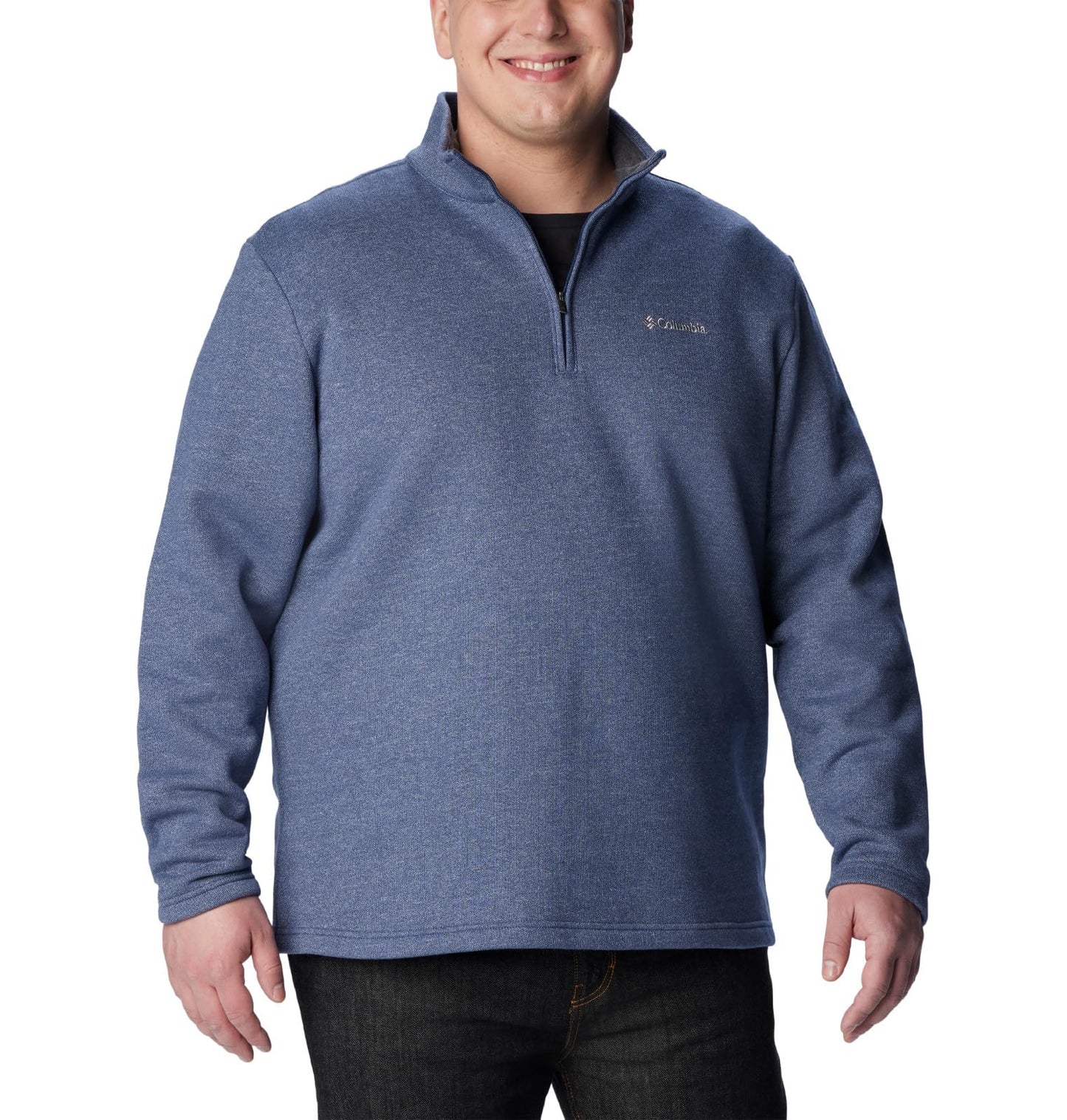 Columbia Men's Great Hart Mountain III Half Zip, Dark Mountain Heather, 3X Tall