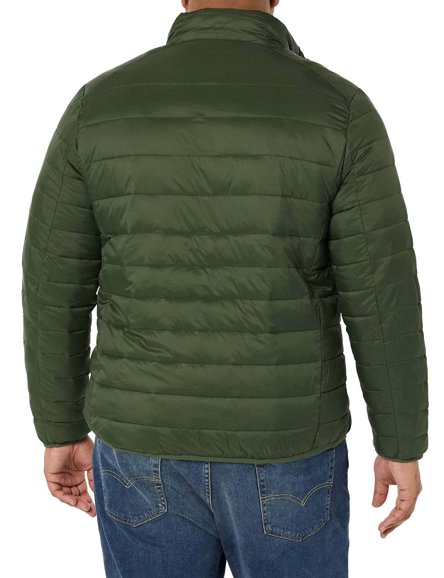 Amazon Essentials Men's Packable Lightweight Water-Resistant Puffer Jacket (Available in Big & Tall), Dark Green, 3X-Large Big Tall