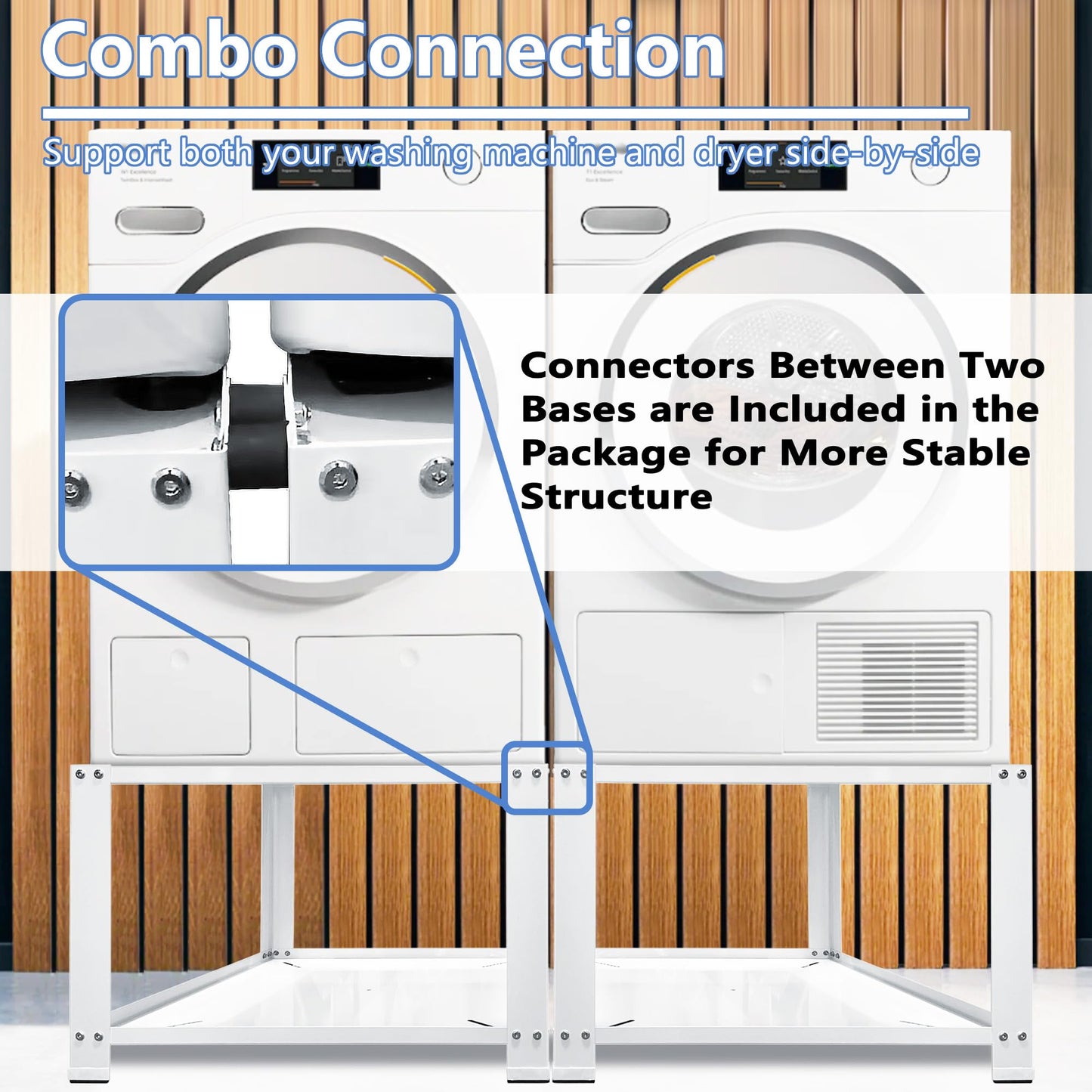 Royxen Laundry Pedestal 20" Height Universal Fit 700lbs Capacity, Washing Machine Base Stand Dryer Base Platform Heavy Duty, 28“ Wide (White)