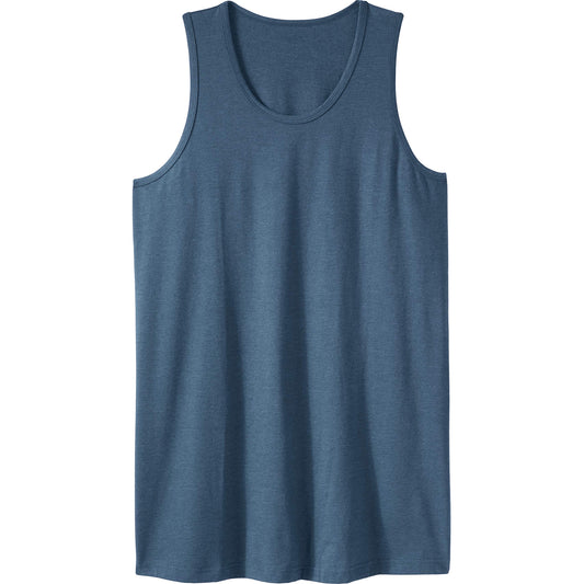 KingSize Men's Big & Tall Shrink-Less Lightweight Longer-Length Tank - XL, Heather Slate Blue
