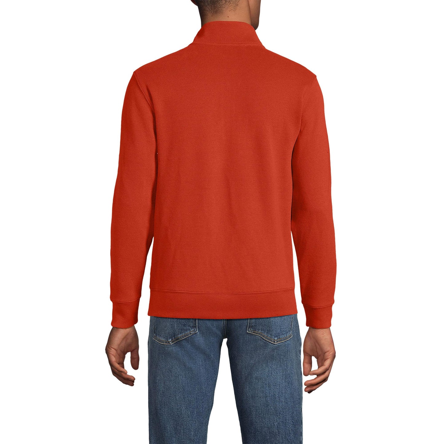 Lands' End Mens Bedford Rib Quarter Zip Sweater Bourbon Big and Tall 3xlt