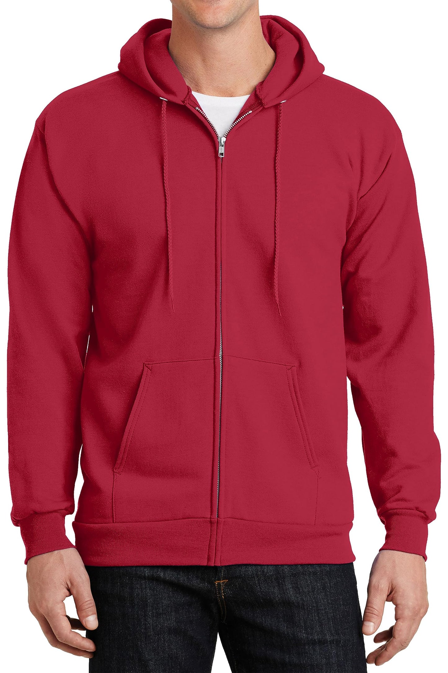 Have It Tall Mens Full Zip Hoodie Red 3XLT Tall