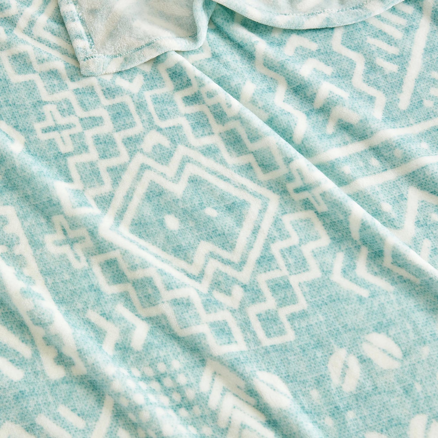 Serenhom Soft Cozy 120x120 Inches Seamless Oversized King Fleece Blanket, Giant 10'x10' California King Blanket Extra-Large Flannel Blankets for Bed, Sofa, Couch, Travel, Symbol Light Blue