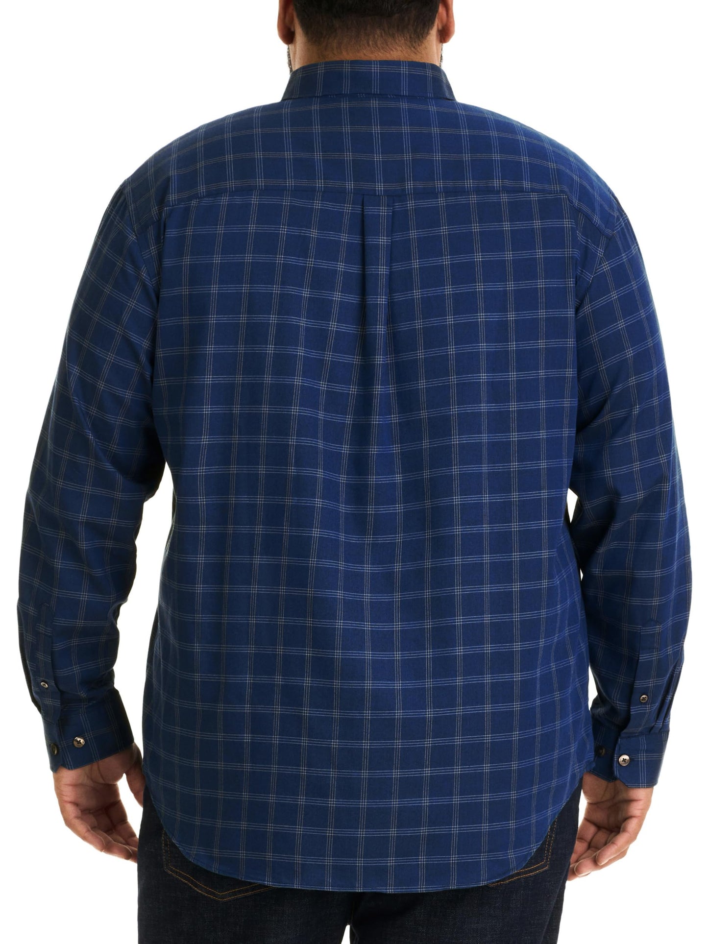 Van Heusen Men's Big Wrinkle Free Long Sleeve Button Down Shirt, Sea Navy, 2X-Large Tall