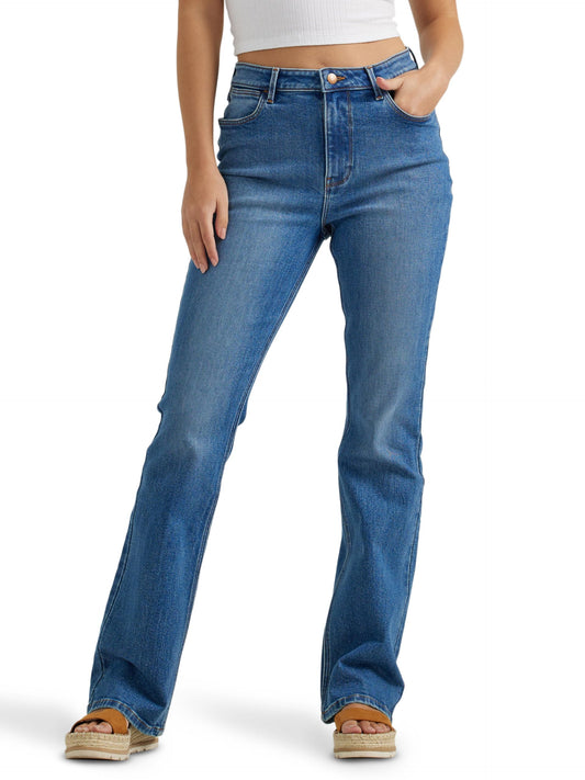 Wrangler Women's High Rise Bold Boot Jean, Carolina, 12-34