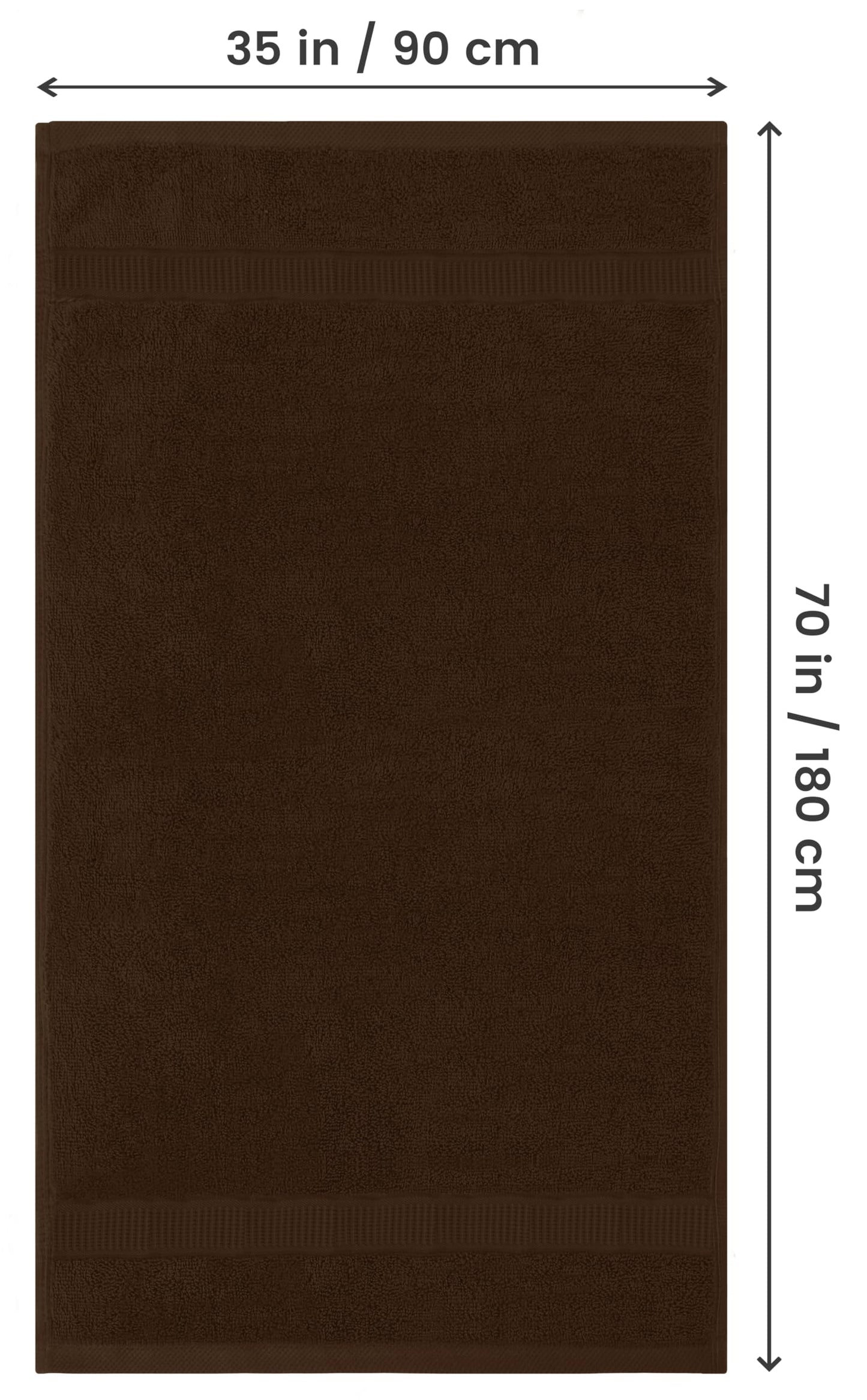 Utopia Towels Luxurious Jumbo Bath Sheet 2 Piece, 600 GSM, 35 by 70 Inches, 100% Ring Spun Cotton, Highly Absorbent and Quick Dry Extra Large Bath Towel, Super Soft Towel, Dark Brown
