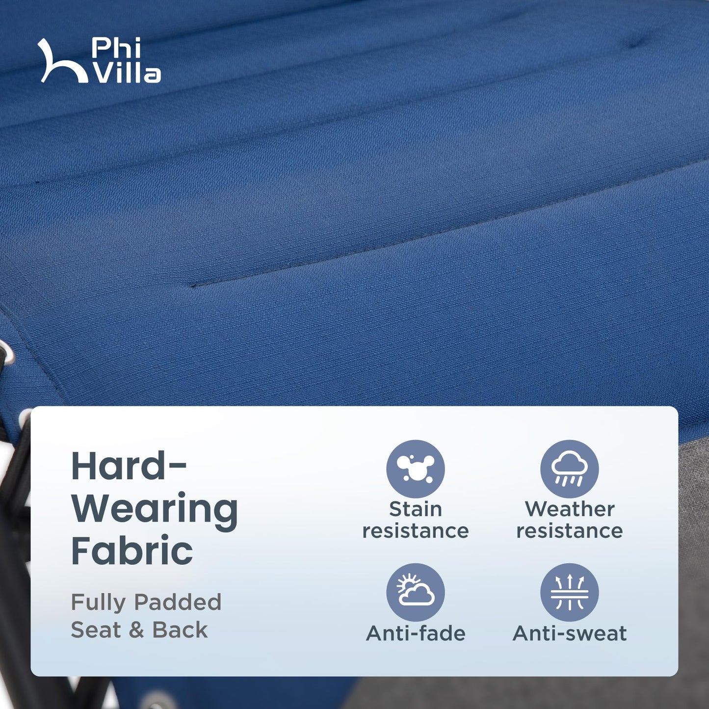 PHI VILLA XXL Oversized Padded Zero Gravity Chair, Foldable Patio Recliner, 30" Wide Seat Anti Gravity Lounger with Cup Holder, Support 400 LBS