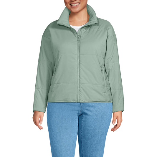 Lands' End Women's Tall WanderFree Insulated Jacket Medium Lily Pad Green