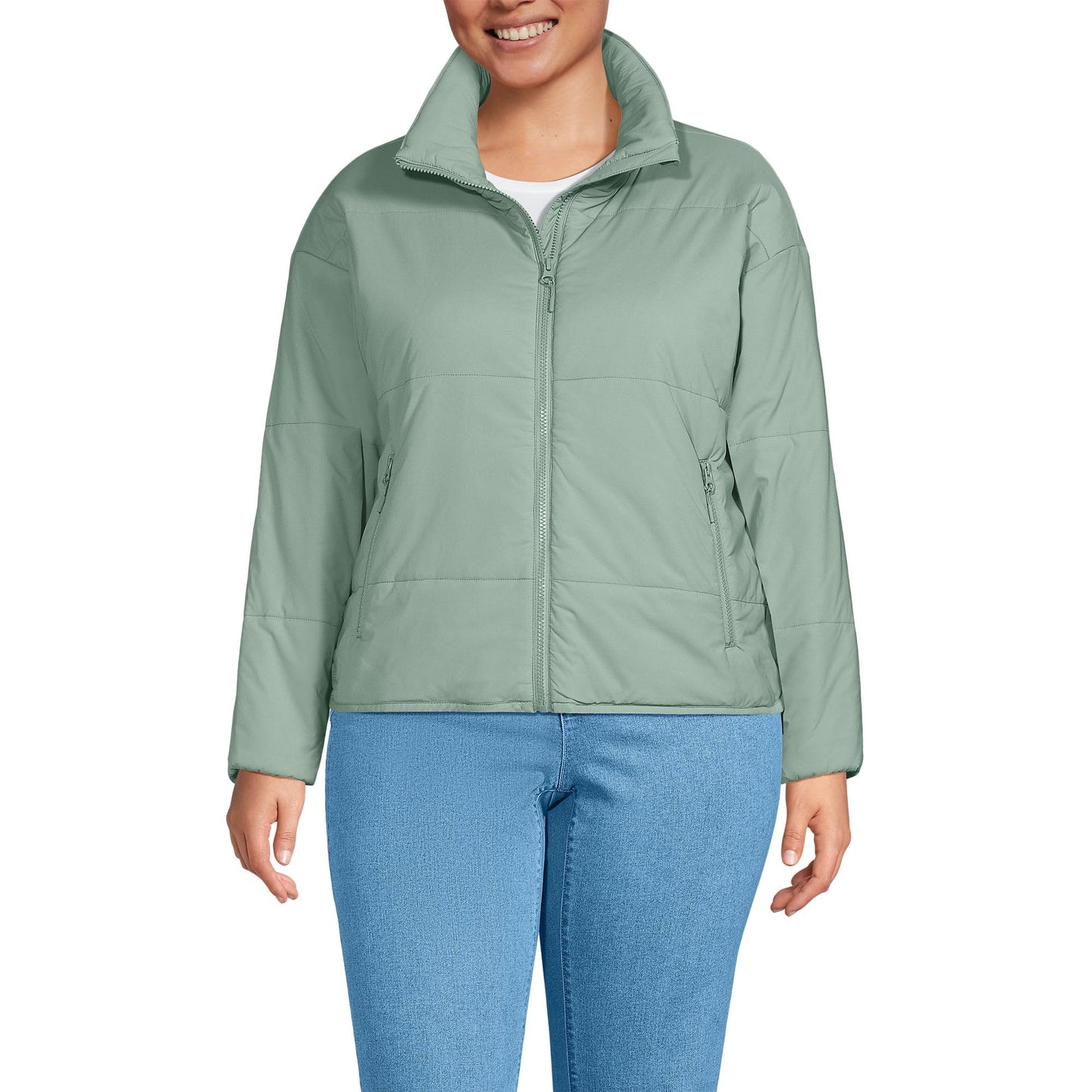 Lands' End Women's Tall WanderFree Insulated Jacket X-Large Lily Pad Green