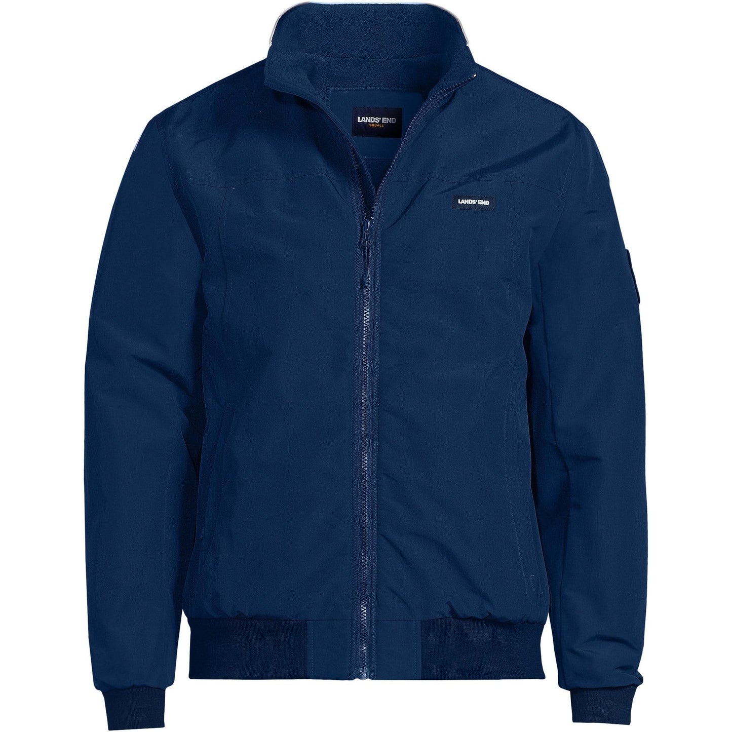 Lands' End Mens Squall Classic Bomber Jacket Deep Sea Navy Tall Medium