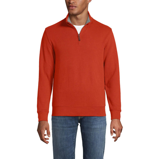 Lands' End Mens Bedford Rib Quarter Zip Sweater Bourbon Big and Tall 3xlt