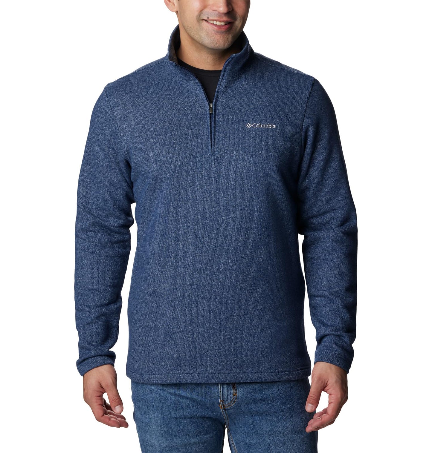 Columbia Men's Great Hart Mountain III Half Zip, Dark Mountain Heather, 2X Tall