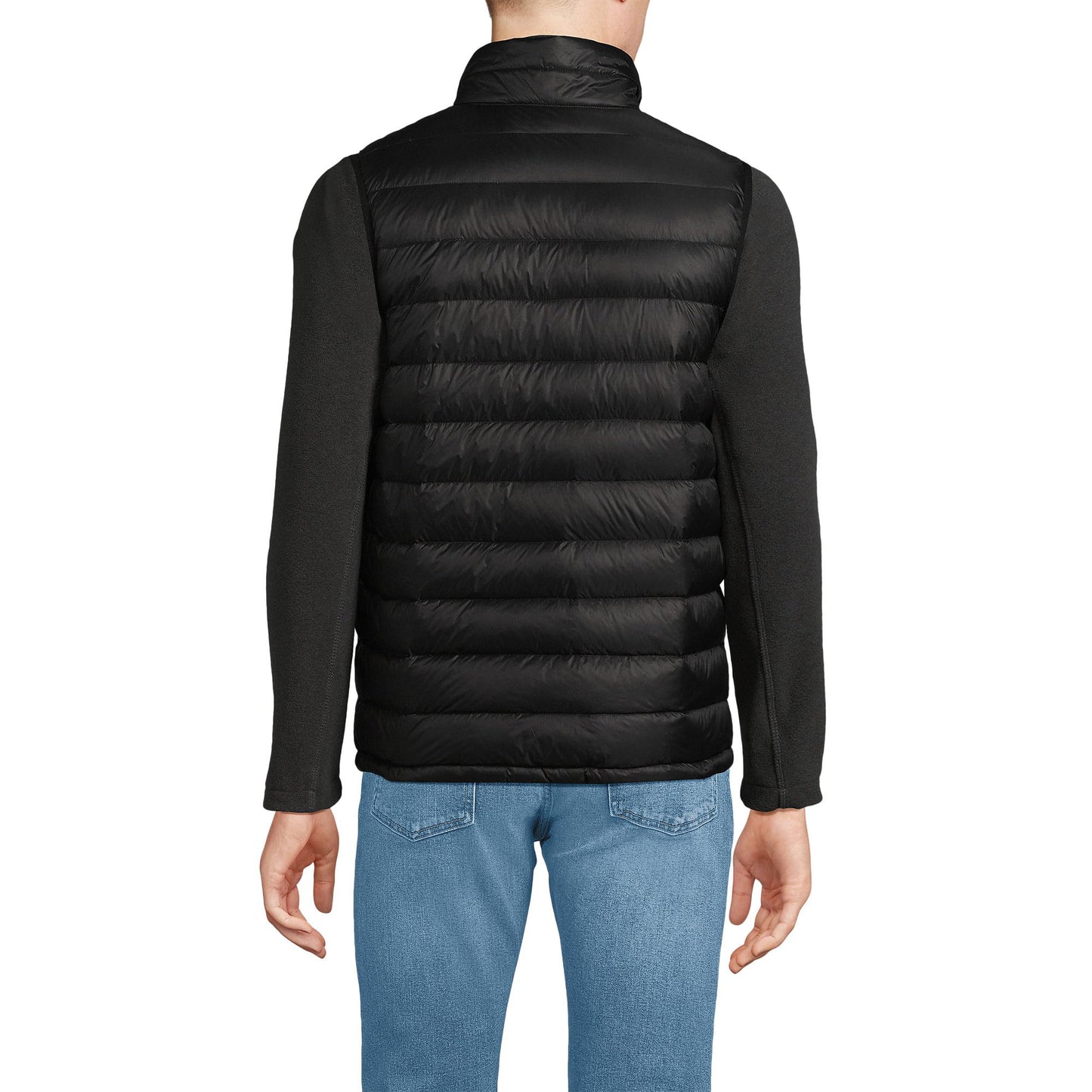 Lands' End Mens Wanderweight Down Vest Black Tall Medium