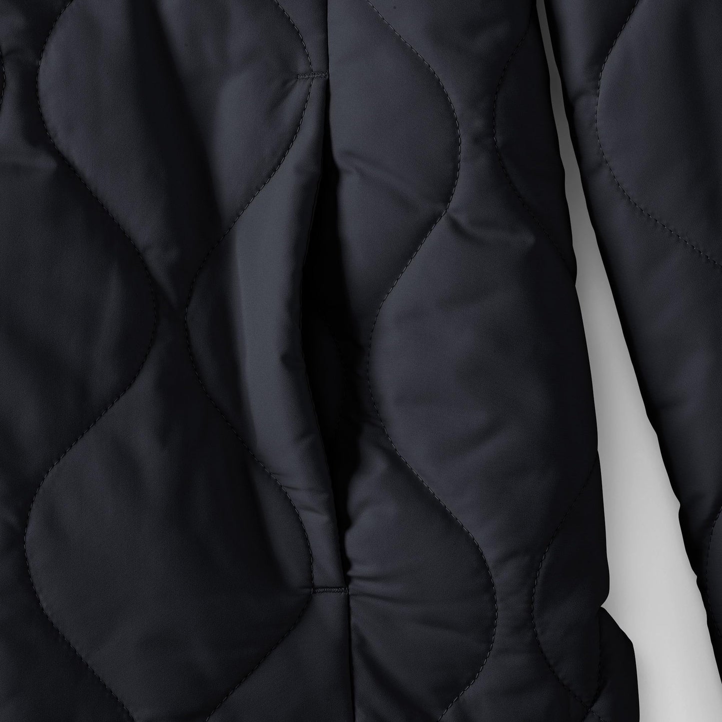 Lands' End Womens FeatherFree Onion Quilted Insulated Jacket Black Tall Medium