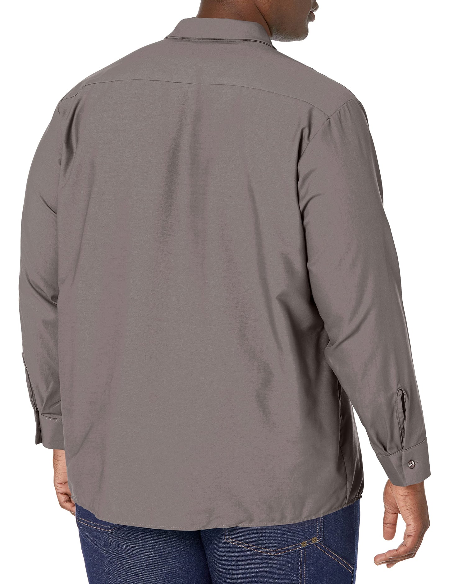 Red Kap Men's Size Industrial Work Shirt, Regular Fit, Long Sleeve, Grey, Large/Tall
