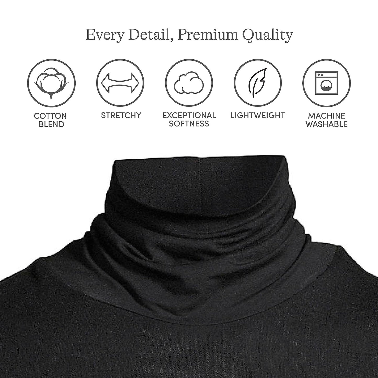 Lands' End Womens Long Sleeve Shaped LWCM Turtleneck Black Tall Medium