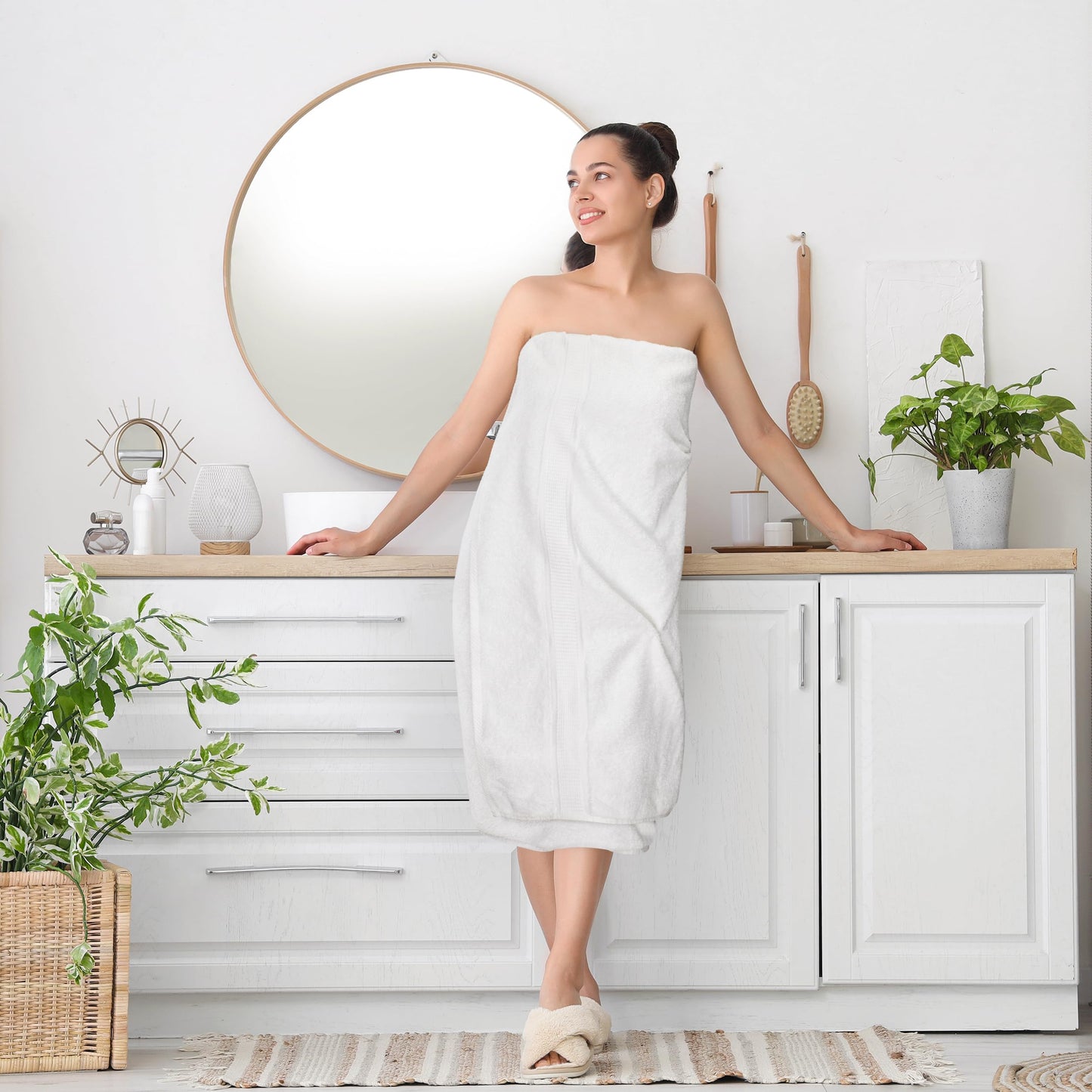 Utopia Towels Luxurious Jumbo Bath Sheet 2 Piece, 600 GSM, 35 by 70 Inches, 100% Ring Spun Cotton, Highly Absorbent and Quick Dry Extra Large Bath Towel, Super Soft Towel, White