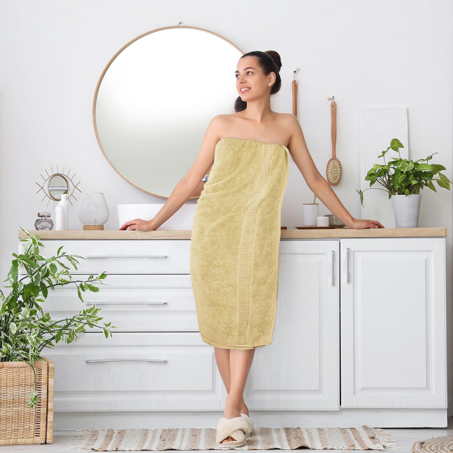 Utopia Towels Luxurious Jumbo Bath Sheet 2 Piece, 600 GSM, 35 by 70 Inches, 100% Ring Spun Cotton, Highly Absorbent and Quick Dry Extra Large Bath Towel, Super Soft Towel, Champagne