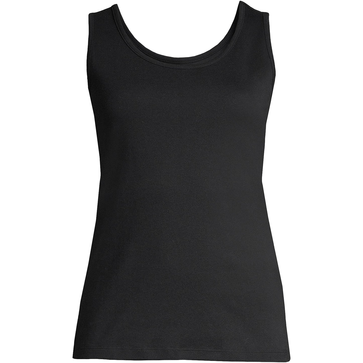 Lands' End Womens Cotton Tank Top Black Tall Large