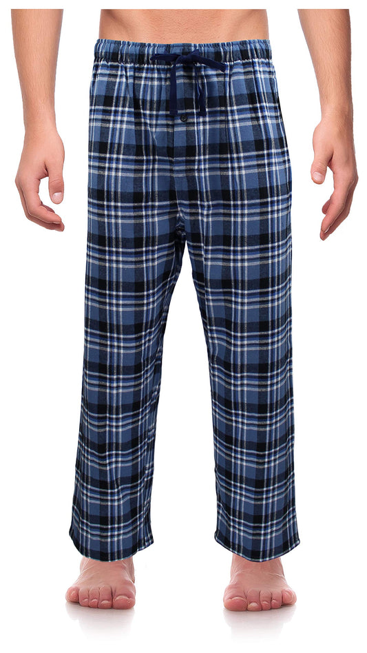 Casual Trends Classical Sleepwear Men’s 100% Cotton Flannel Pajama Pants, Size XX-Large Tall Blue