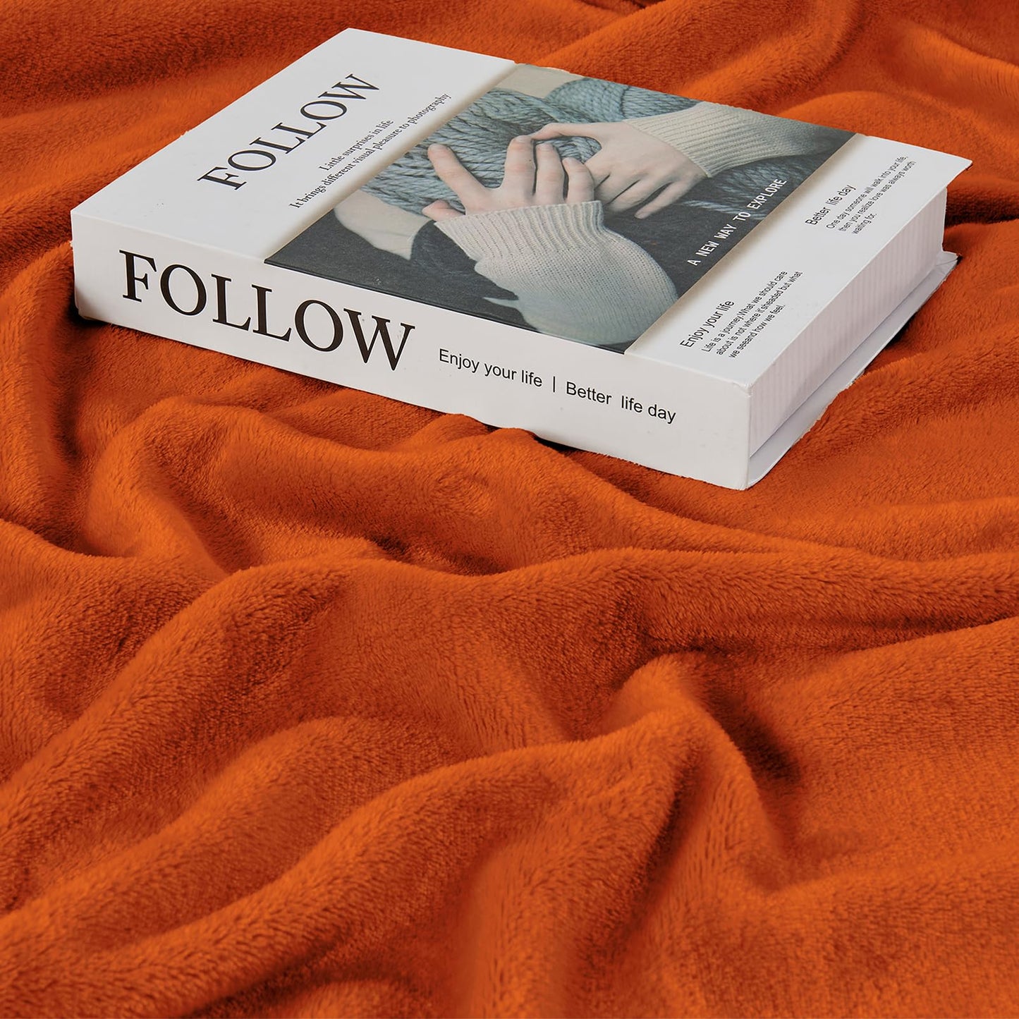 Edenleaf Big Oversized Soft Blanket, Giant California King Warm Blanket for Whole Family, Bed, Sofa, Couch, Travel, Camping 120x120 Orange