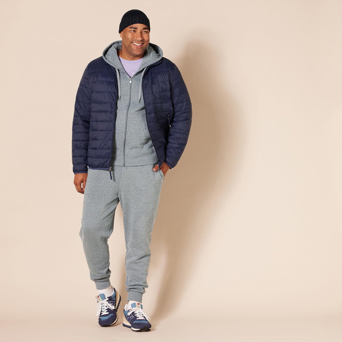 Amazon Essentials Men's Full-Zip Fleece Hoodie (Available in Big & Tall), Light Grey Heather, 3X-Large Tall