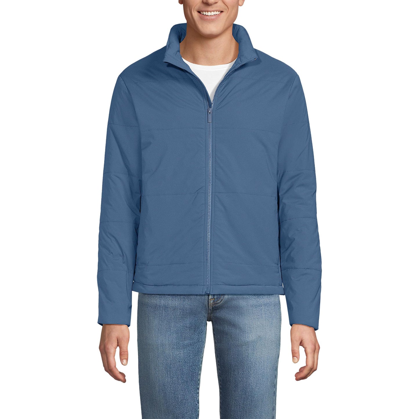 Lands' End Men's Tall WanderFree Insulated Jacket Large-Tall, Light Indigo Blue