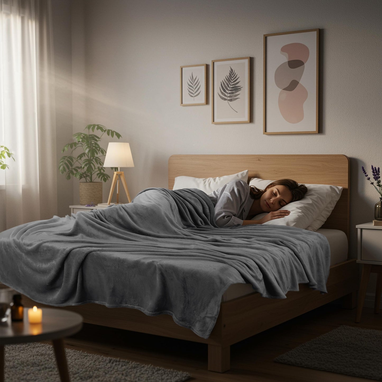 Utopia Bedding Fleece Blanket Twin XL Size Grey 300GSM Luxury Anti-Static Fuzzy Soft Microfiber Dorm Bed Blanket (90x76 Inch)