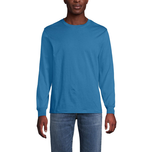 Lands' End Mens Long Sleeve Super-T Tee Blue Hyacinth Tall Medium