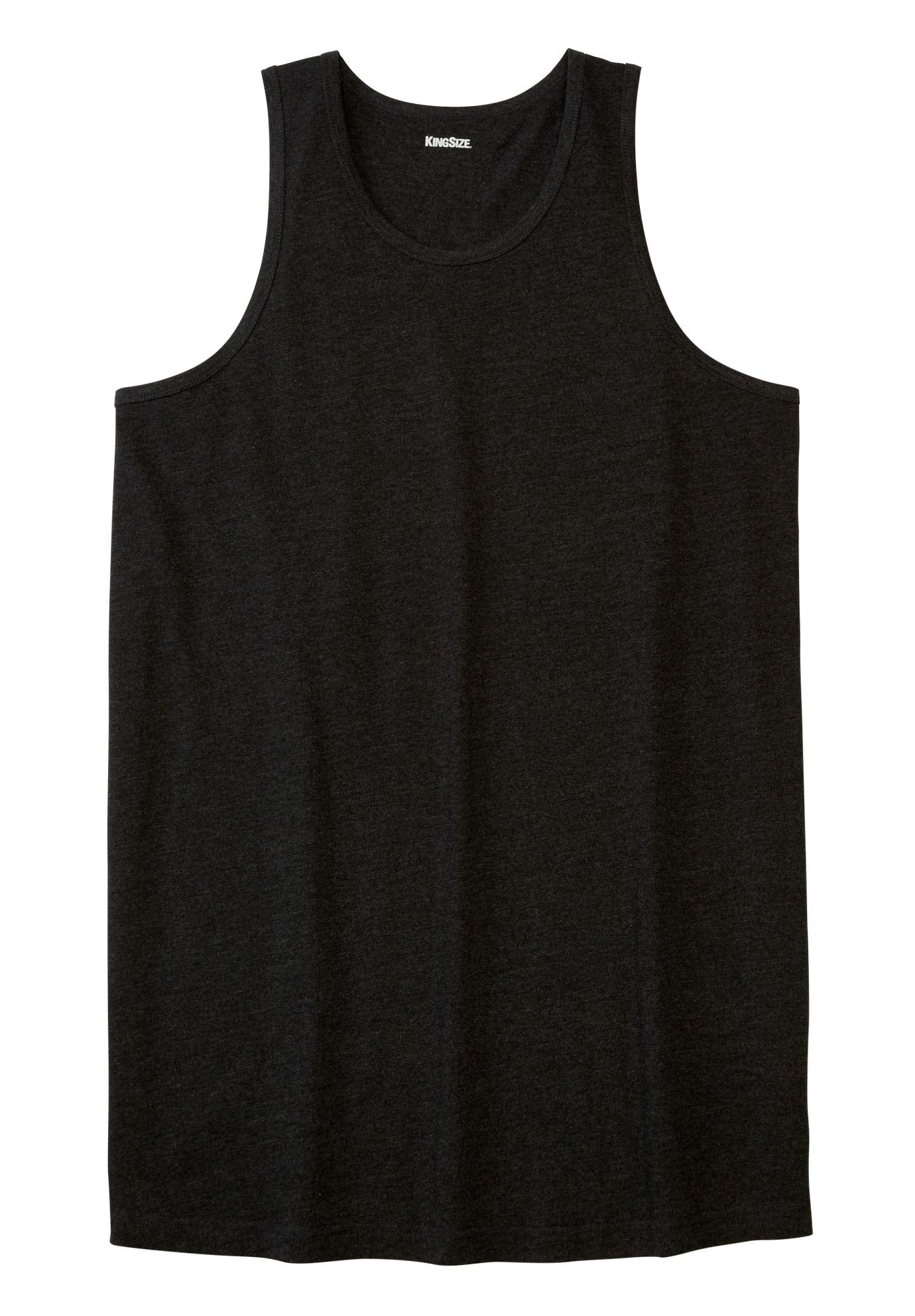 KingSize Men's Big & Tall Shrink-Less Lightweight Longer-Length Tank - XL, Heather Charcoal