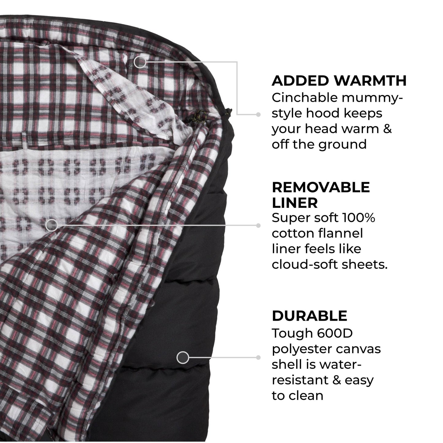 XXL Long Sleeping Bag (7'6"), Teton Fahrenheit: -35ºF rated