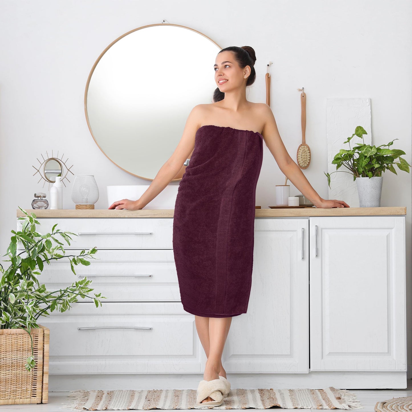 Utopia Towels Luxurious Jumbo Bath Sheet 2 Piece, 600 GSM, 35 by 70 Inches, 100% Ring Spun Cotton, Highly Absorbent and Quick Dry Extra Large Bath Towel, Super Soft Towel, Burgundy