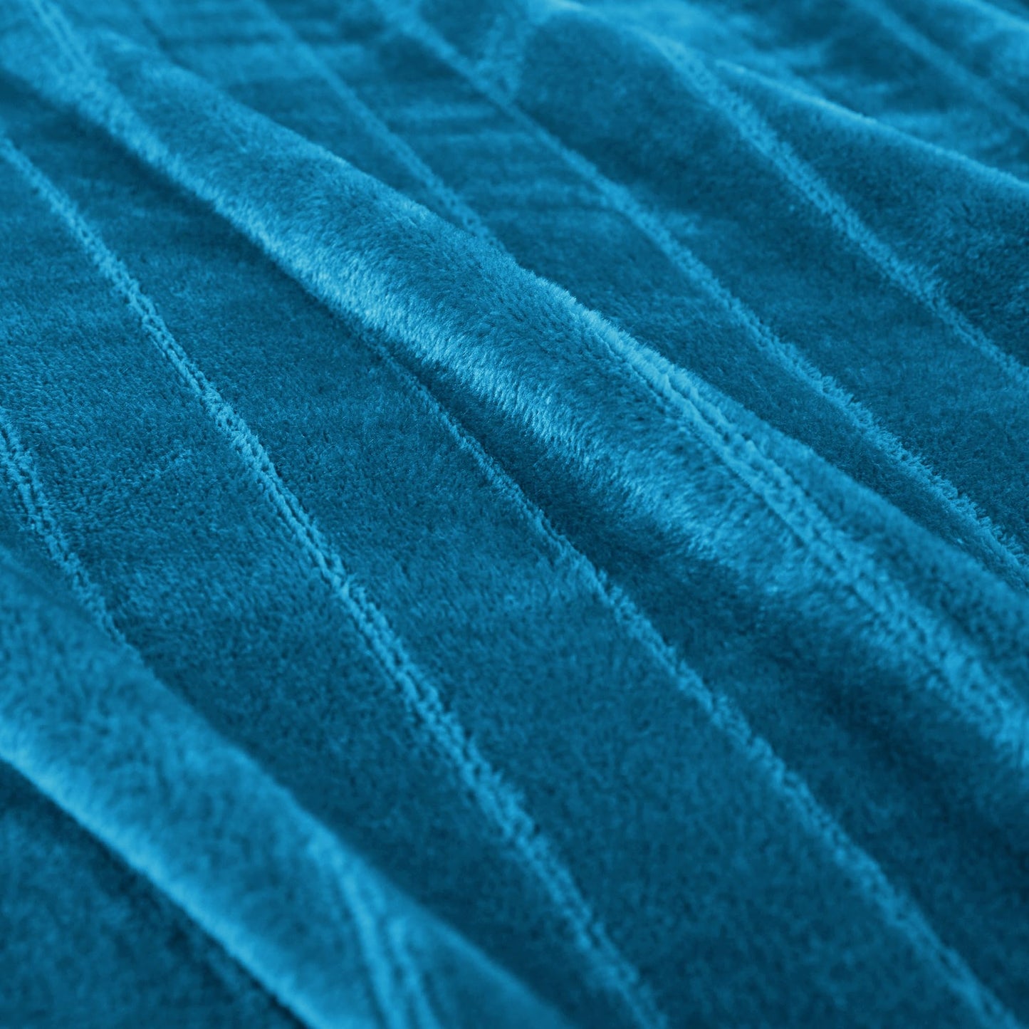 Serenhom Extra Large 120x120 Inch Giant Soft Cozy Fleece Blanket, Huge Oversized Seamless King 3D Jacquard Decorative California King Blanket for Bed, Couch, Travel - Striped Teal