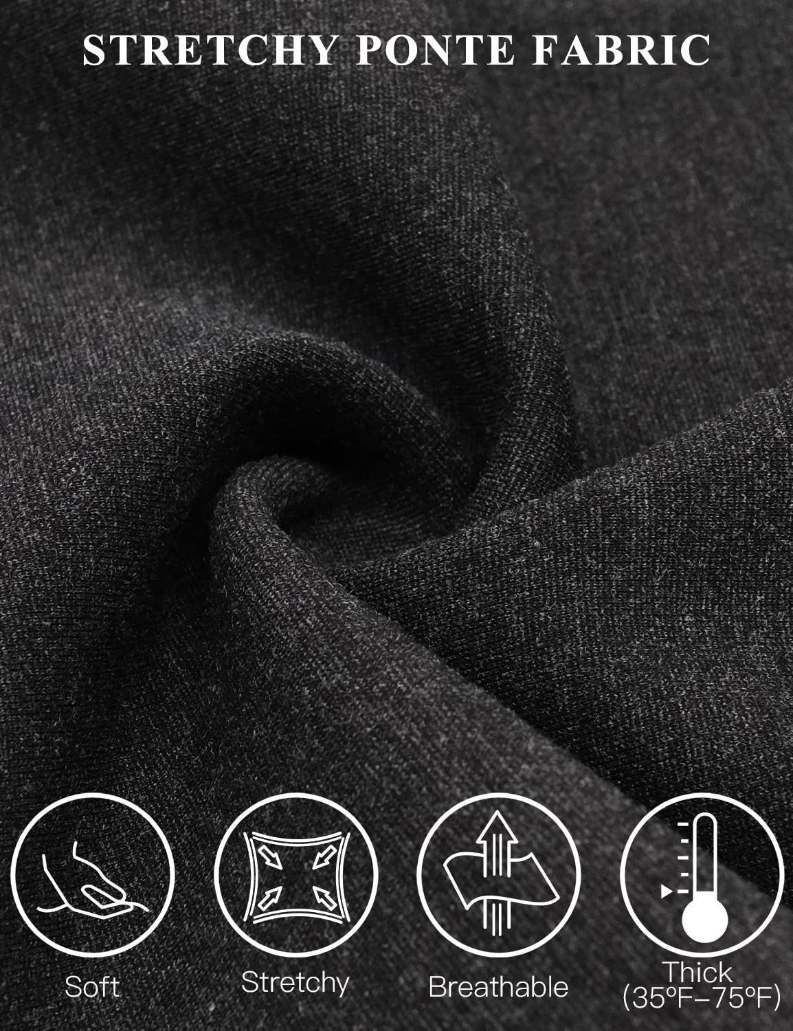 Tapata Women's 28''/30''/32''/34'' Stretchy Bootcut Dress Pants with Pockets Tall, Petite, Regular for Office Work Business 34", Charcoal, XXL