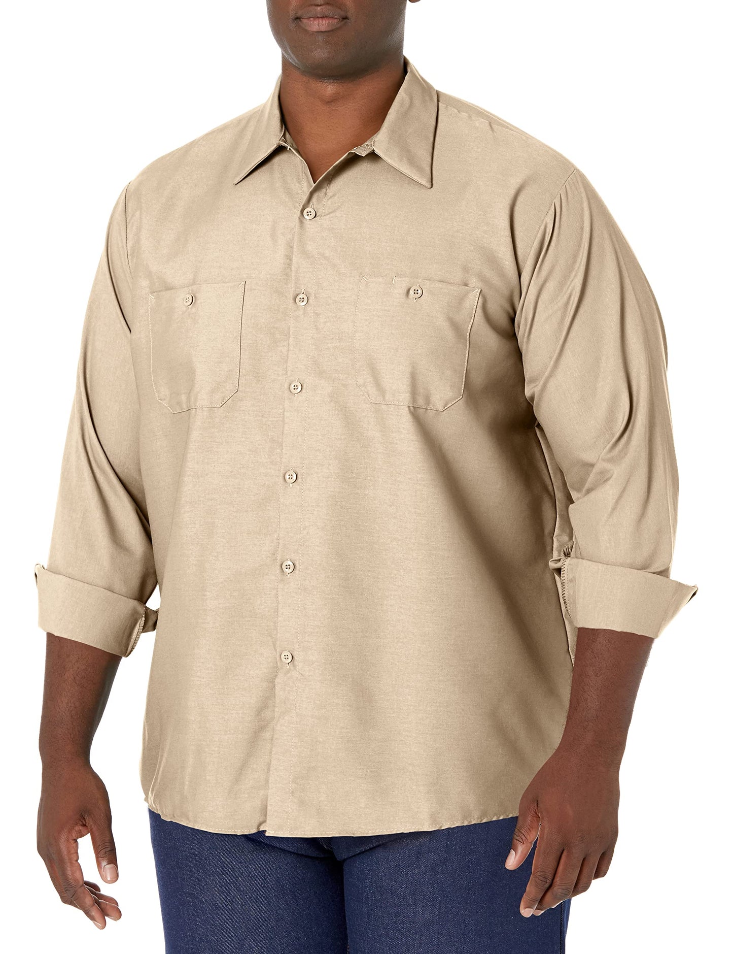Red Kap mens Industrial Shirt, Regular Fit, Long Sleeve Work Utility Button Down Shirt, Light Tan, 3X-Large Tall US