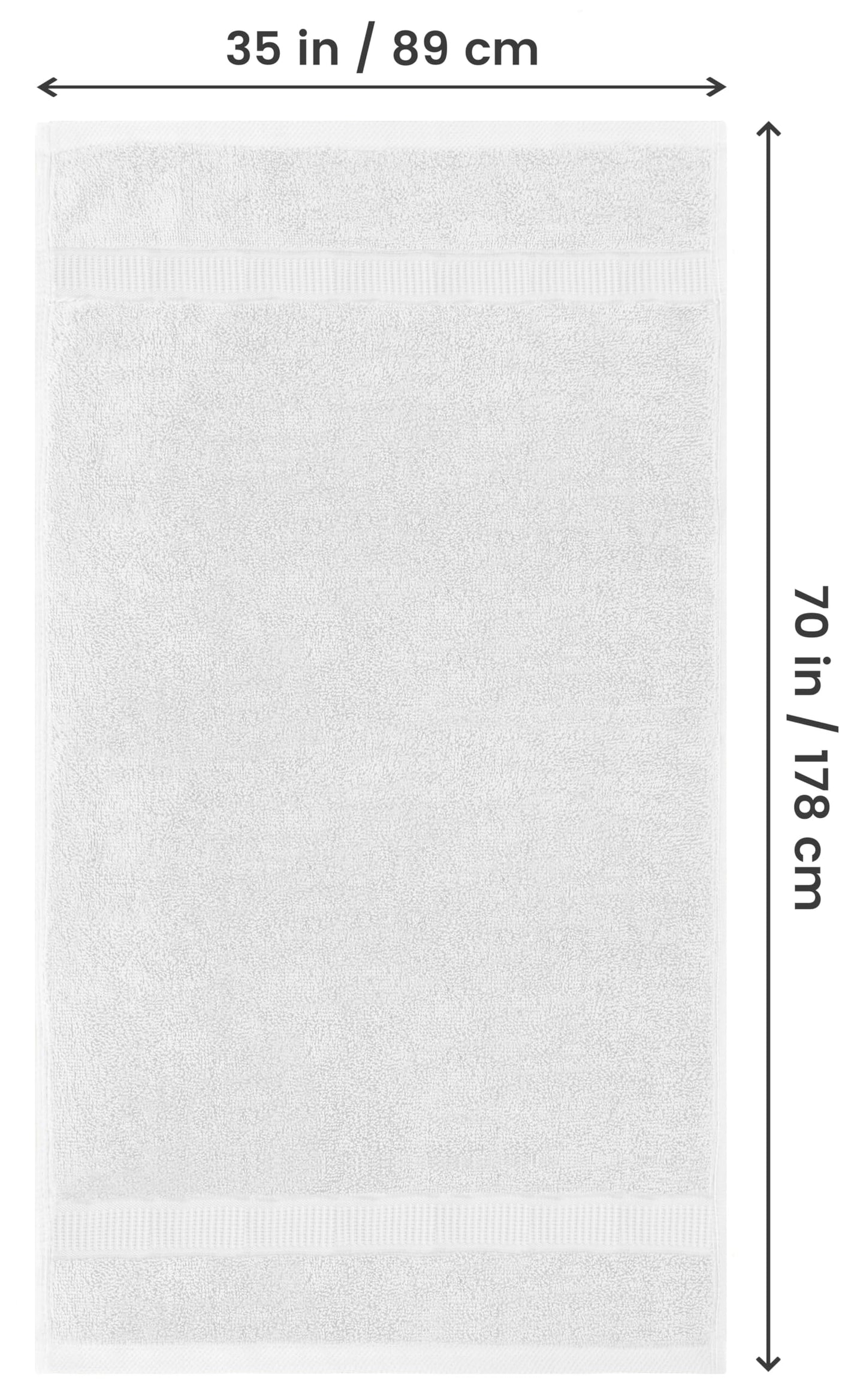 Utopia Towels Luxurious Jumbo Bath Sheet 2 Piece, 600 GSM, 35 by 70 Inches, 100% Ring Spun Cotton, Highly Absorbent and Quick Dry Extra Large Bath Towel, Super Soft Towel, White