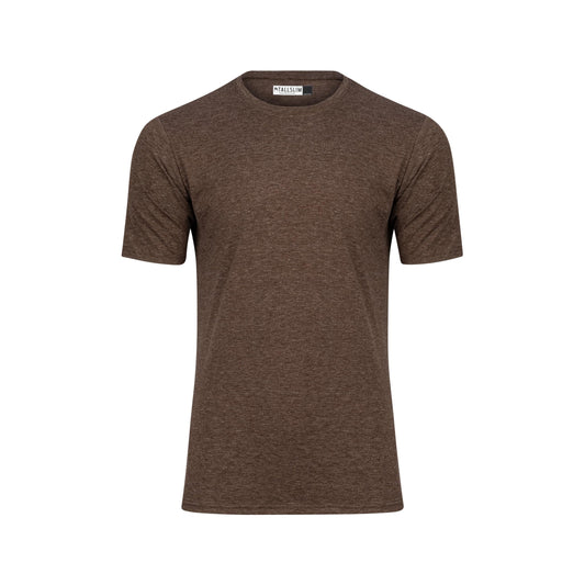 TallSlim Men's Tall Slim-Fit Short Sleeve Crewneck T-Shirt - Extra Long, Slim Fit, Preshrunk Easy Care, Brown, Large