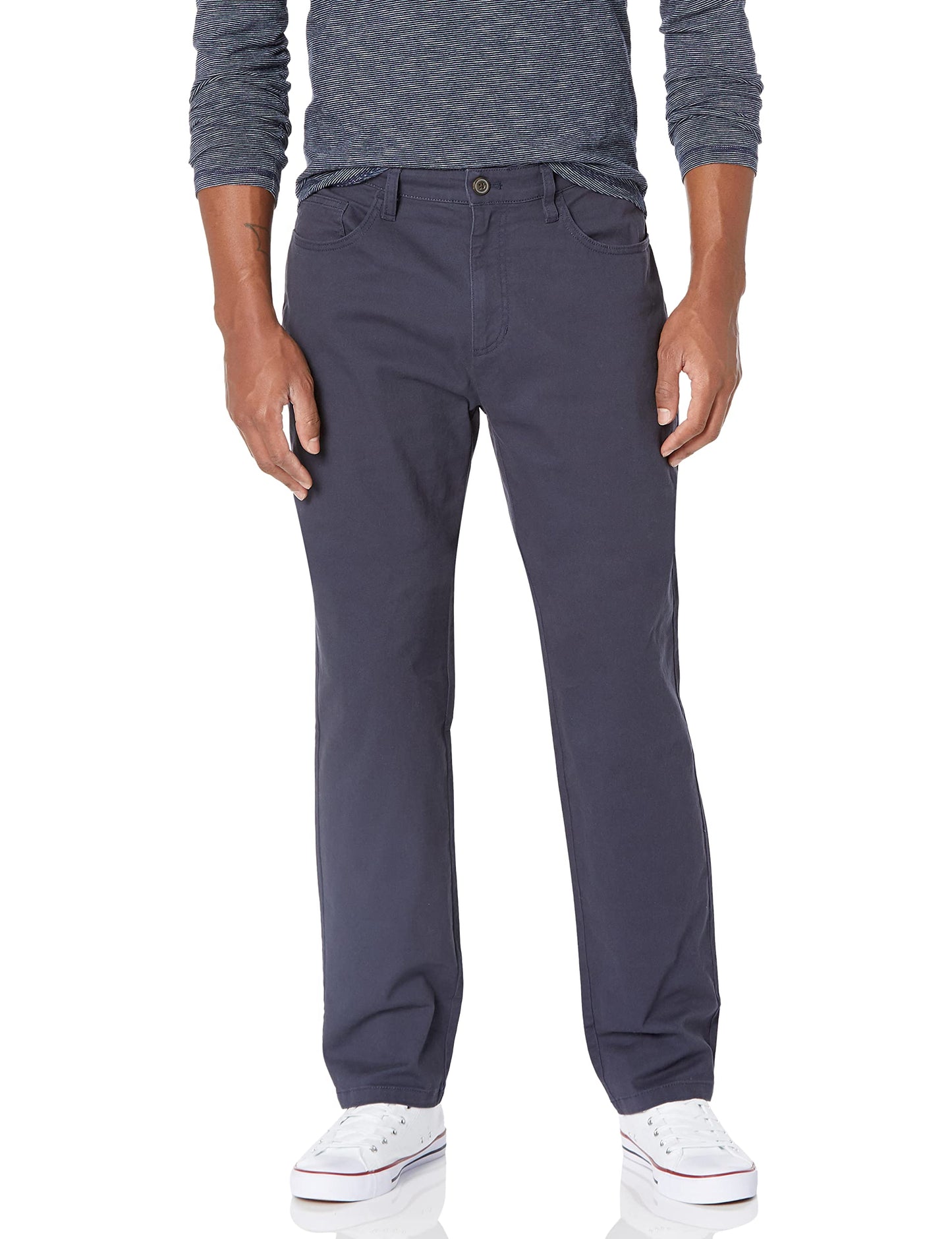 Amazon Essentials Men's Chinos, Athletic Fit, Work Pants, 5-Pocket, Comfort Stretch, Navy, 34W x 38L
