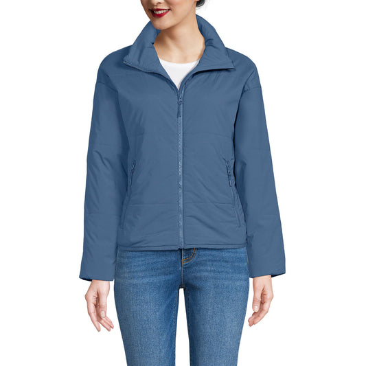 Lands' End Women's Tall WanderFree Insulated Jacket Small Light Indigo Blue