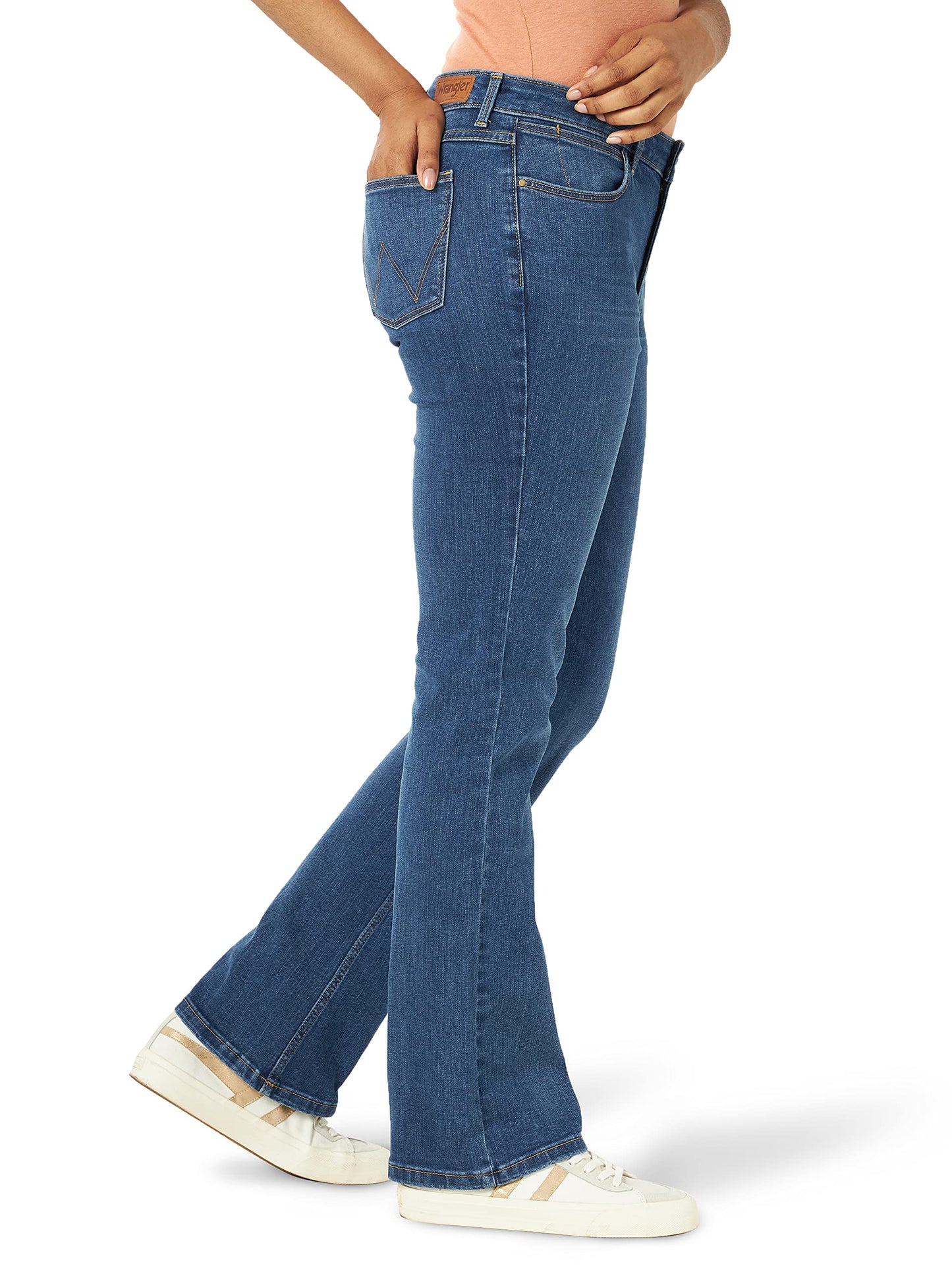 Wrangler Womens High Rise Bold Boot Jeans, Hudson, 8 1 US