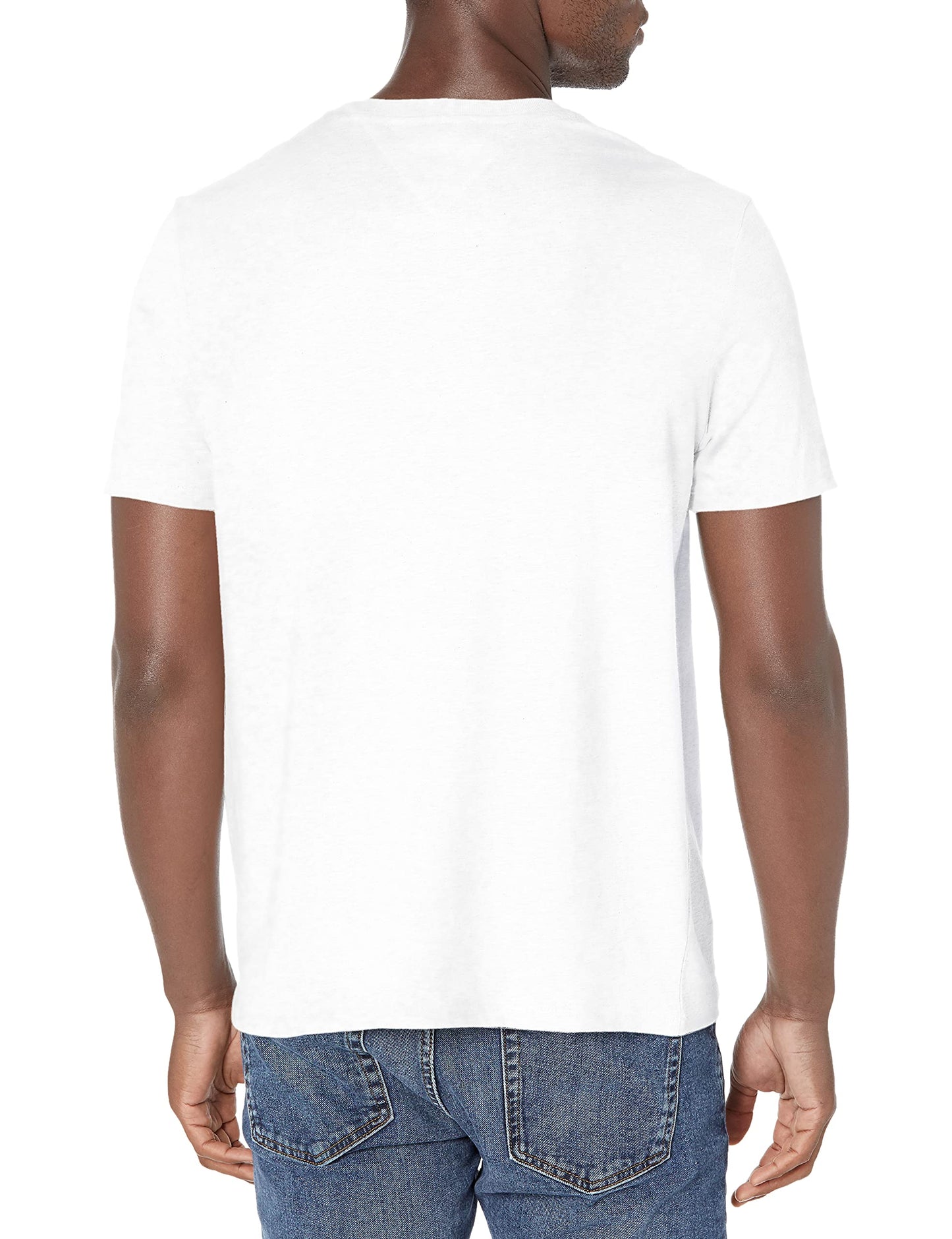 Tommy Hilfiger mens Essential Short Sleeve Cotton Crewneck Pocket T-shirt T Shirt, Cotton White, 4X-Large Tall US
